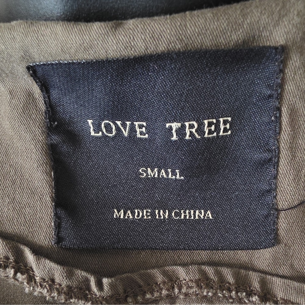 Love Tree Full Zip Hooded Utility Olive Green Military Army 100% Cotton Jacket-S - Picture 5 of 11